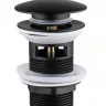 Донный клапан для раковины с переливом,черный матовый Vivi-Felice V-4 NERO OPACO