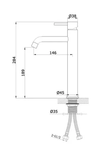 Смеситель для накладной раковины,хром Vivi-Felice 0625 CROMO